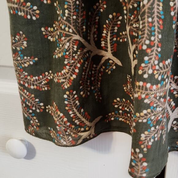 Vintage Charlotte Russe Women's Green Babydoll Top Size Med Crochet Glitter Y2K - Picture 6 of 9